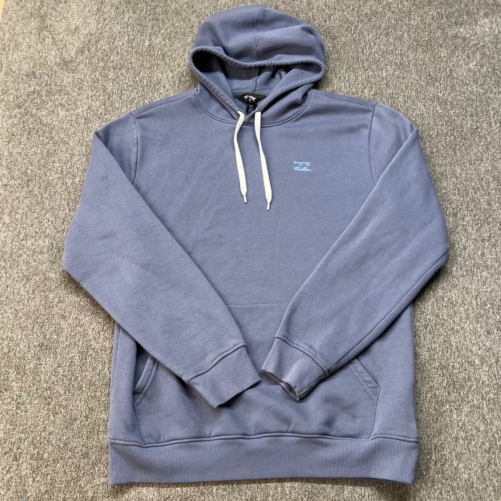 Billabong Mens Arch Pullover Hoodie Slate Blue Fleece Sweatshirt Large 95